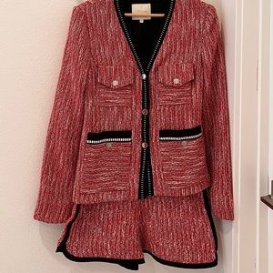 Maje vivor tweed jacket and shorts (38)